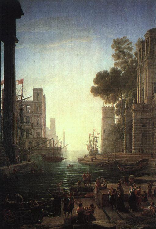 Claude Lorrain Landscape with the Embarkation of Saint Paula Romana at Ostia Norge oil painting art